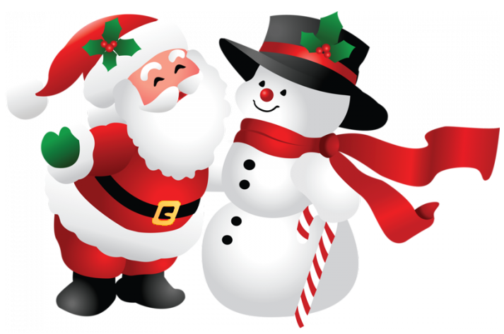 Snowman And Santa Claus PNG Image