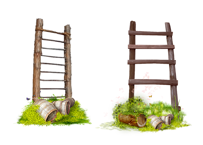 Flower Garden Ladder Frame Stairs Photography PNG Image