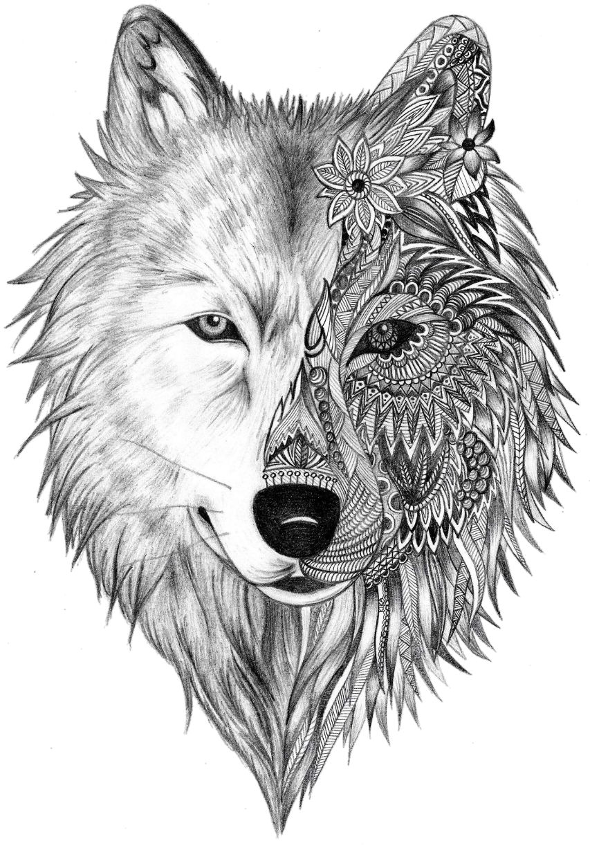 Tattoo Sleeve Gray Artist Heart Wolf Ink PNG Image