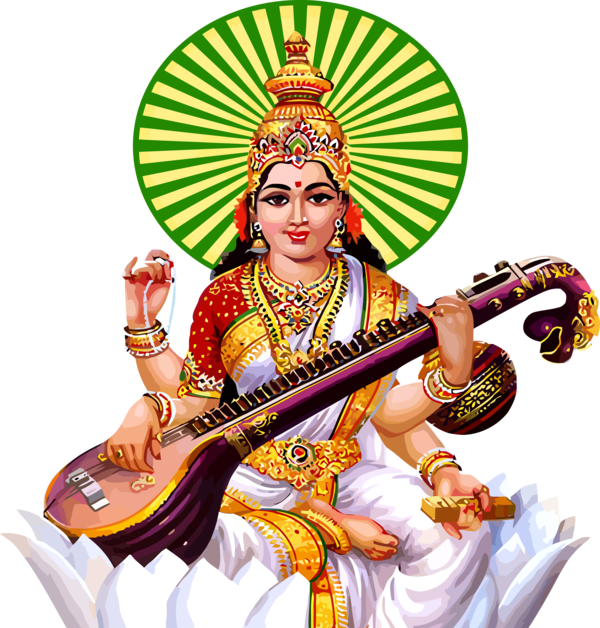 Vasant Panchami String Instrument Musical Veena For Happy Events Near Me PNG Image