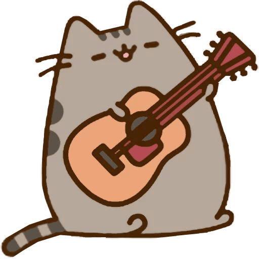 String Pusheen Cat Guitar Instrument Cello PNG Image