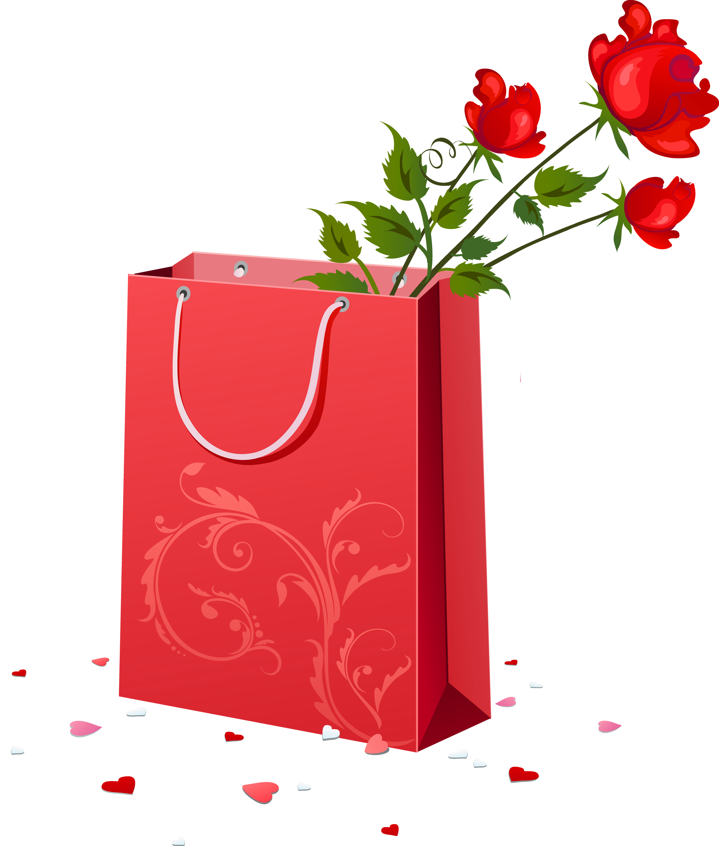 Gift Roses Wish Anniversary Bag Happiness Wedding PNG Image