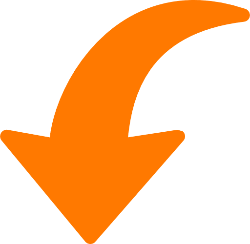 Curved Arrow Left To Bottom Orange PNG Image