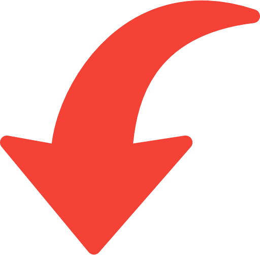 Curved Arrow Left To Bottom Red PNG Image