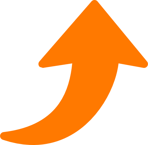 Curved Arrow Right To Top Orange PNG Image