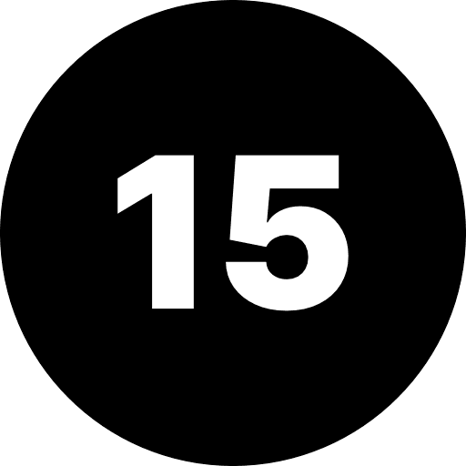 Fifteen Number Round PNG Image