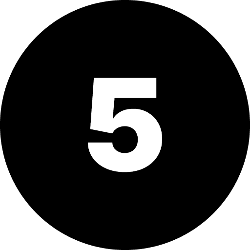 Five Number Round PNG Image