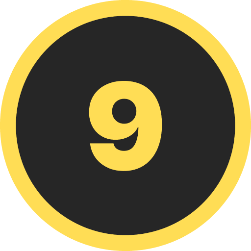 Number Nine Round PNG Image