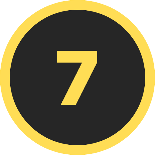 Number Seven Round PNG Image