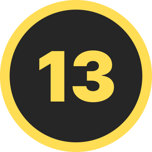 Number Thirteen Round PNG Image