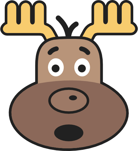Reindeer Face Color PNG Image