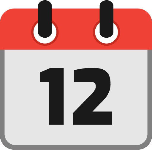 Calendar Date 12 PNG Image