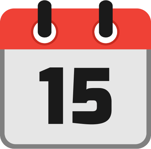 Calendar Date 15 PNG Image