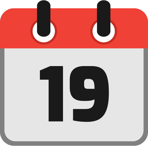 Calendar Date 19 PNG Image