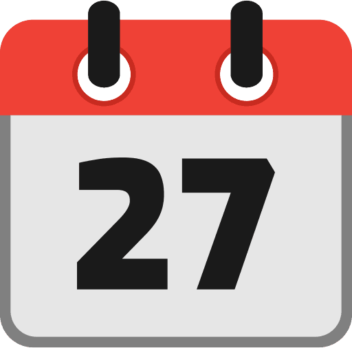 Calendar Date 27 PNG Image
