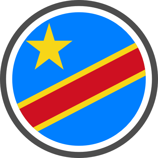 Democratic Republic Of The Congo Flag Round PNG Image
