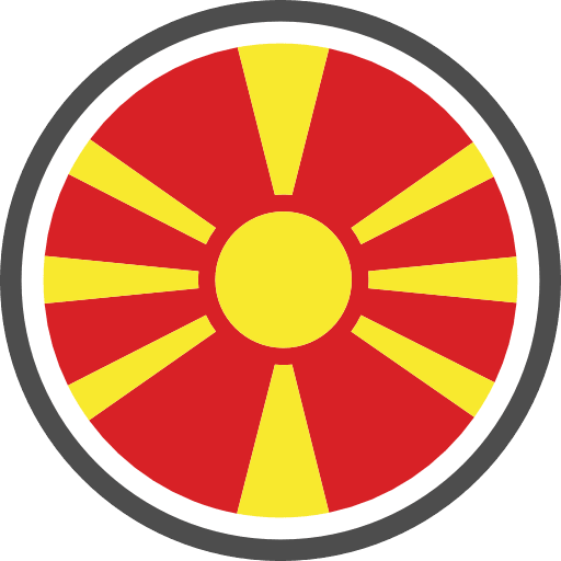 North Macedonia Flag Round PNG Image