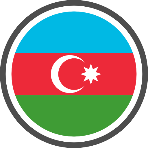Azerbaijan Flag Round Circle PNG Image