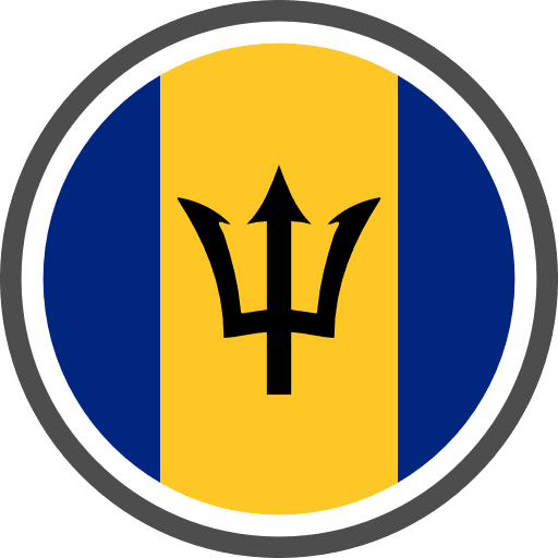 Barbados Flag Round PNG Image