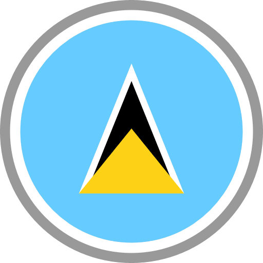 Saint Lucia Flag Round Circle PNG Image