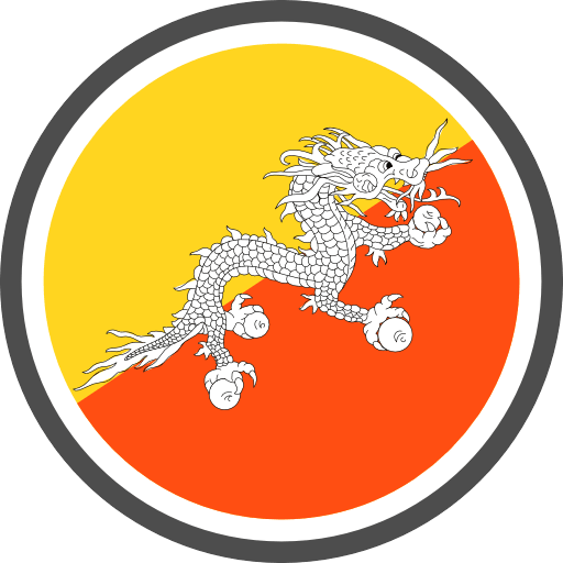 Bhutan Flag Round PNG Image