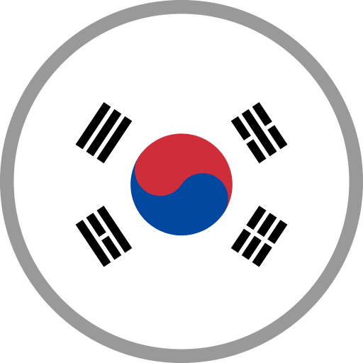 South Korea Flag Round Circle PNG Image