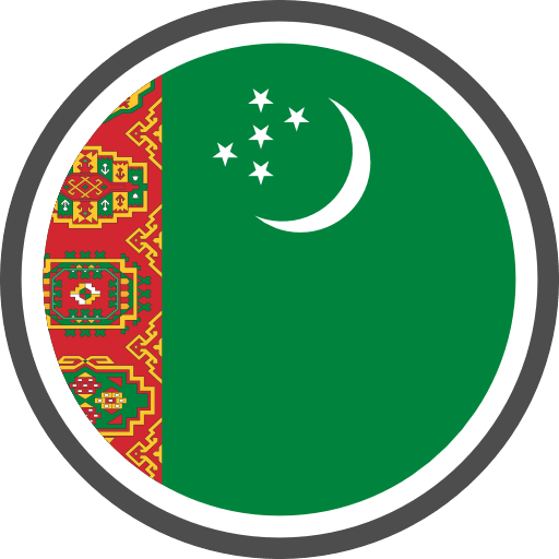 Turkmenistan Flag Round PNG Image