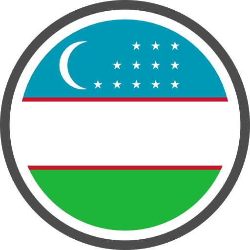 Uzbekistan Flag Round Circle PNG Image