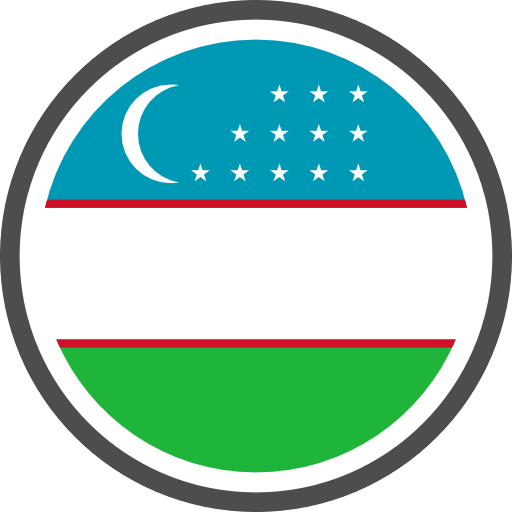 Uzbekistan Flag Round Circle Icon