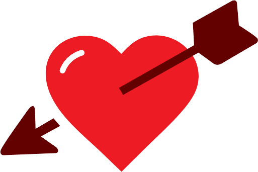 Heart With Cupid Arrow PNG Image
