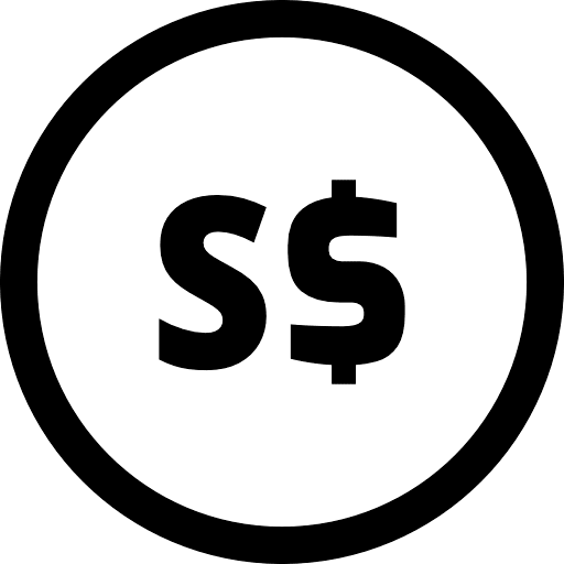 Singapore Dollar Coin Outline Icon