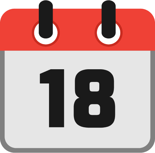 Calendar Date 18 PNG Image