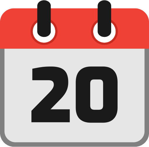 Calendar Date 20 PNG Image