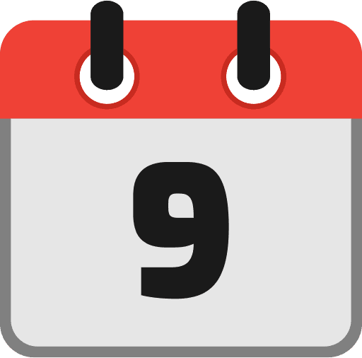 Calendar Date 9 PNG Image