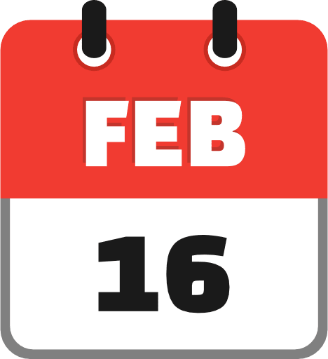 February 16 PNG Image