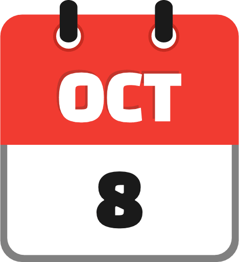 October 8 PNG Image