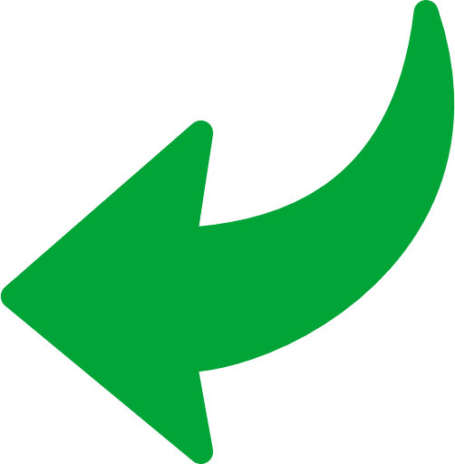 Curved Arrow Back Green PNG Image