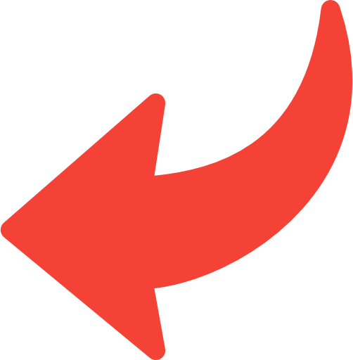 Curved Arrow Back Red PNG Image