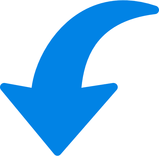 Curved Arrow Left To Bottom Blue PNG Image