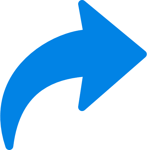 Curved Arrow Right Blue PNG Image