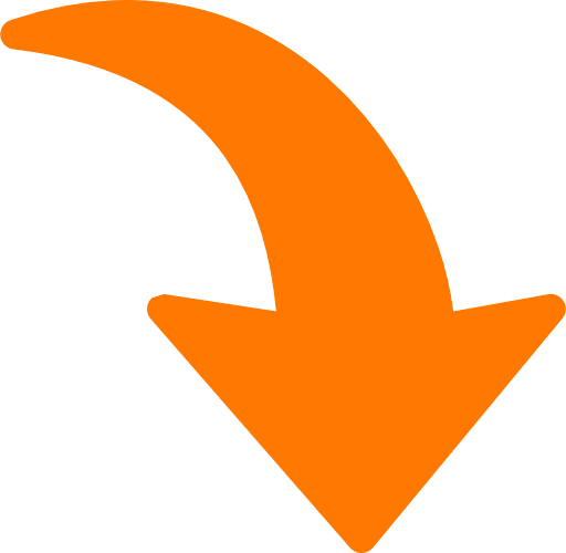 Curved Arrow Right To Bottom Orange PNG Image