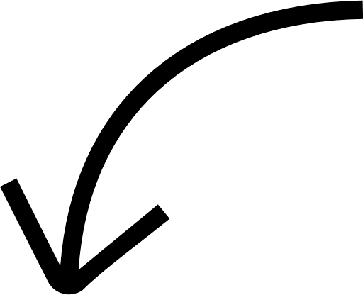 Curved Thin Arrow Left To Bottom PNG Image