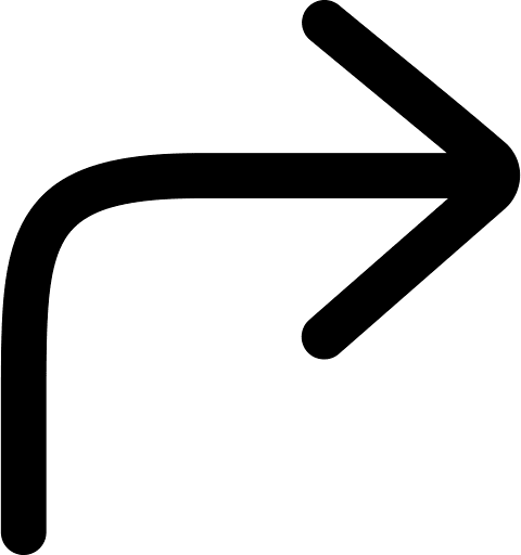 Top Right Turn Arrow Outline PNG Image