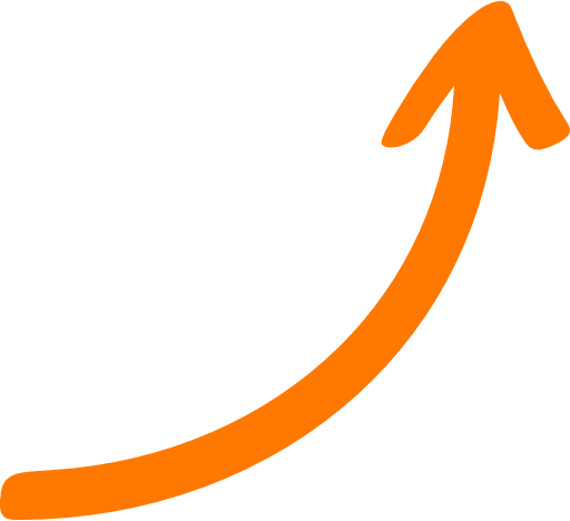 Twisted Arrow Right To Top Orange PNG Image