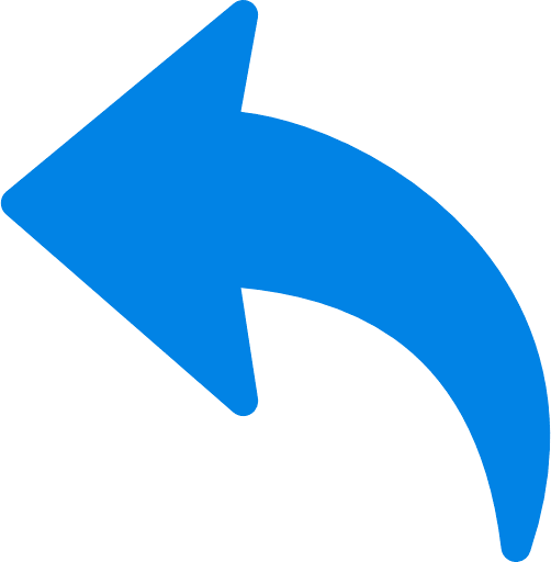 Curved Arrow Left Blue PNG Image