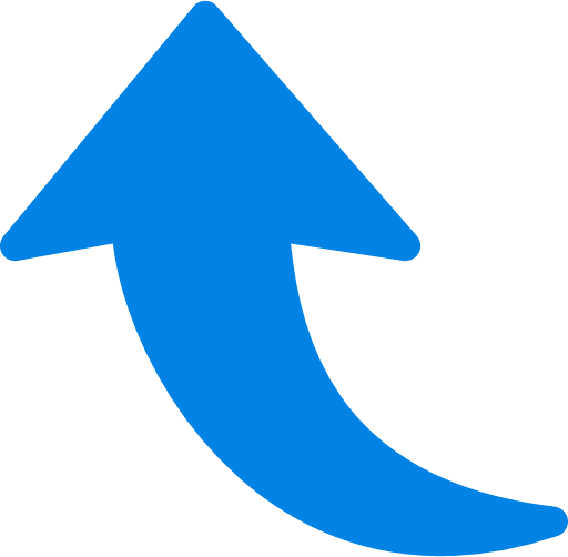 Curved Arrow Left To Top Blue PNG Image