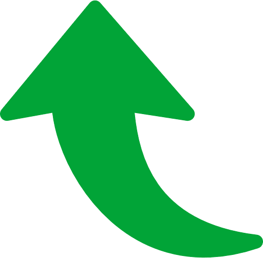 Curved Arrow Left To Top Green PNG Image