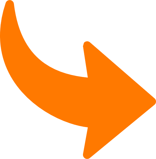 Curved Arrow Orange PNG Image