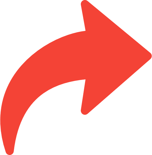 Curved Arrow Right Red PNG Image