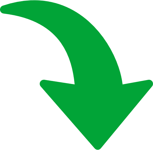 Curved Arrow Right To Bottom Green PNG Image
